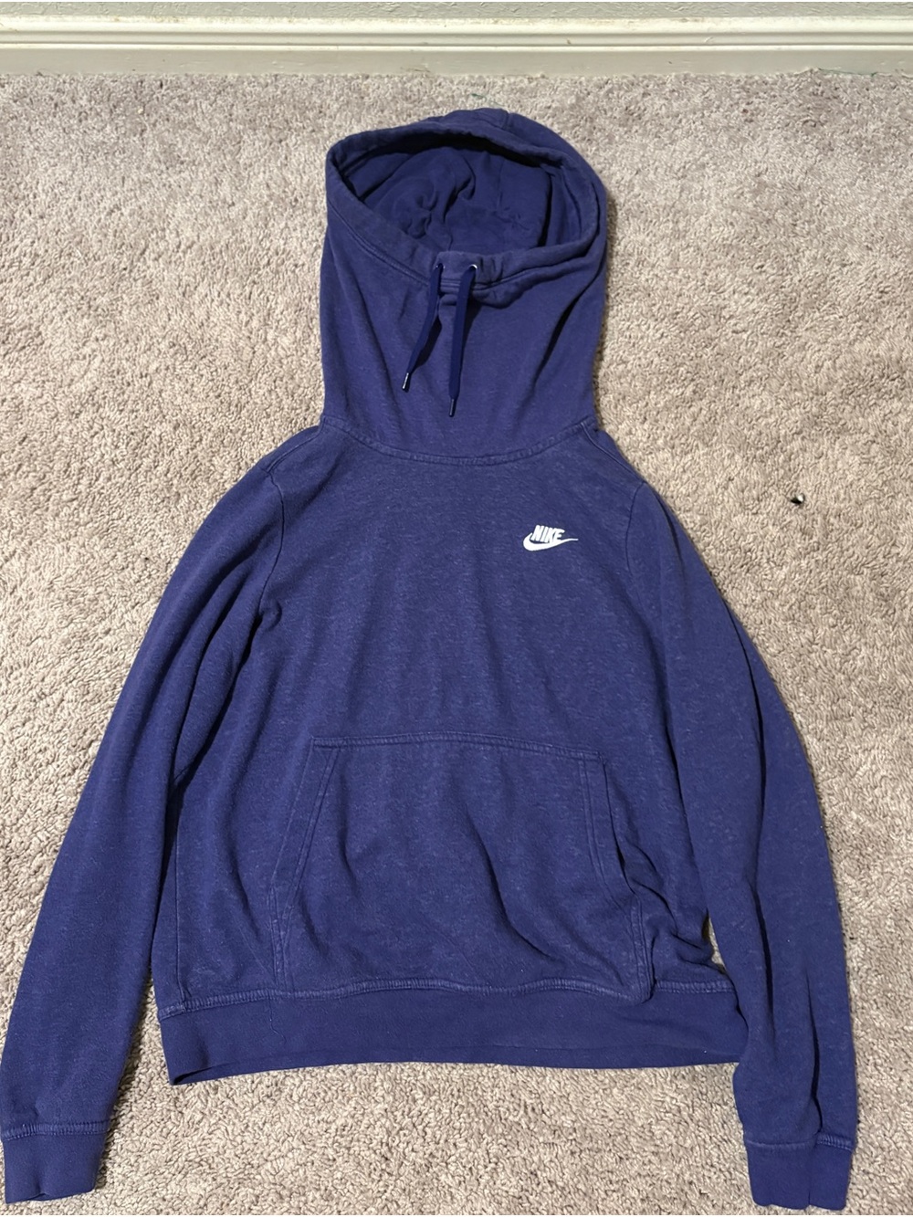 Nike Navy/Purple Hooded Sweatshirt with White Swoosh